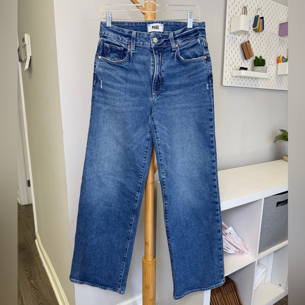 PAIGE Sasha High-Rise Stretch Wide-Leg Jeans Sz 27 - Picture 5 of 11